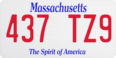MA license plate 437TZ9