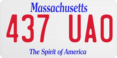 MA license plate 437UA0