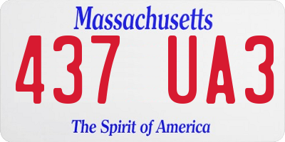 MA license plate 437UA3