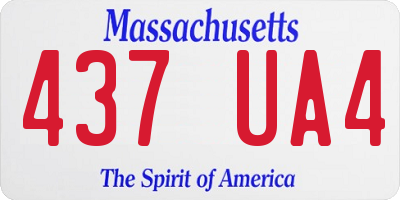 MA license plate 437UA4