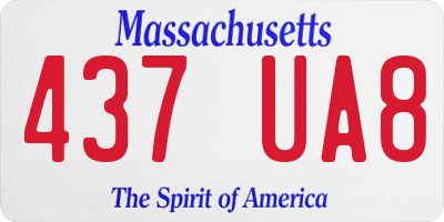 MA license plate 437UA8