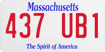 MA license plate 437UB1
