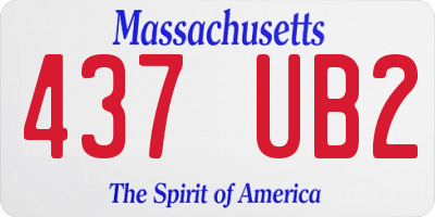 MA license plate 437UB2