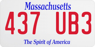 MA license plate 437UB3
