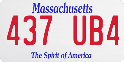 MA license plate 437UB4