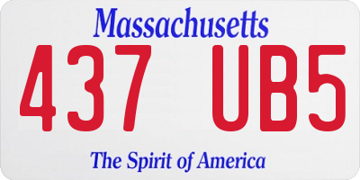 MA license plate 437UB5