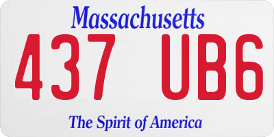 MA license plate 437UB6
