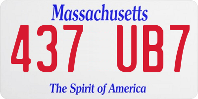 MA license plate 437UB7