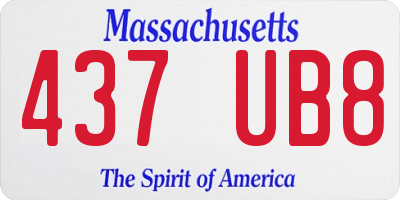MA license plate 437UB8