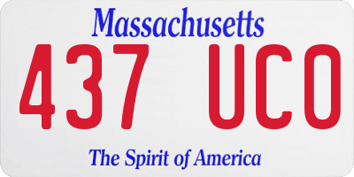 MA license plate 437UC0