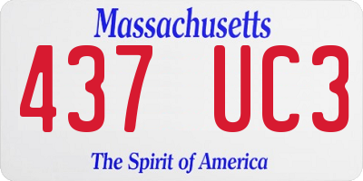 MA license plate 437UC3