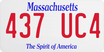 MA license plate 437UC4
