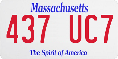 MA license plate 437UC7