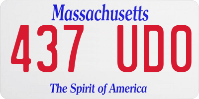 MA license plate 437UD0