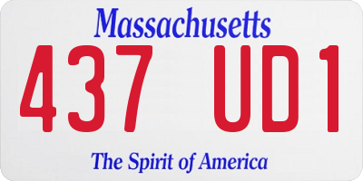 MA license plate 437UD1
