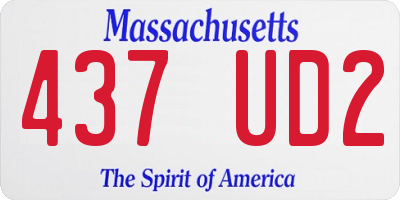 MA license plate 437UD2