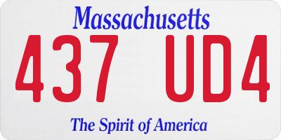 MA license plate 437UD4