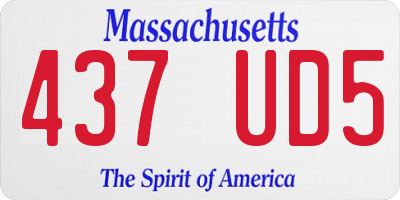 MA license plate 437UD5