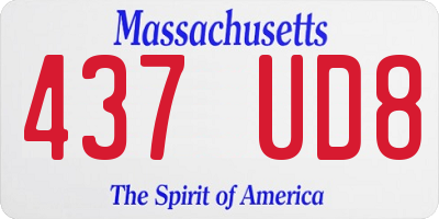 MA license plate 437UD8
