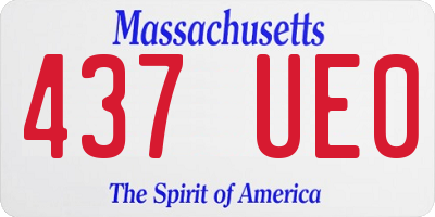 MA license plate 437UE0
