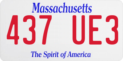 MA license plate 437UE3