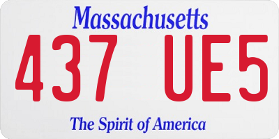 MA license plate 437UE5