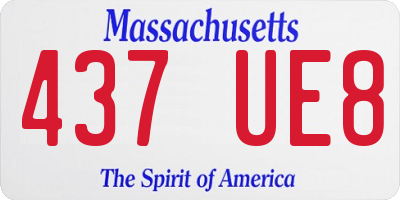 MA license plate 437UE8