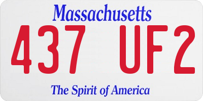 MA license plate 437UF2