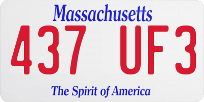 MA license plate 437UF3