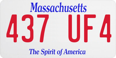 MA license plate 437UF4