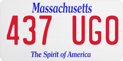 MA license plate 437UG0