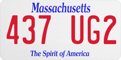 MA license plate 437UG2