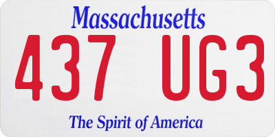 MA license plate 437UG3