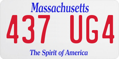 MA license plate 437UG4
