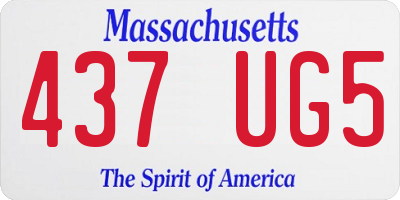 MA license plate 437UG5