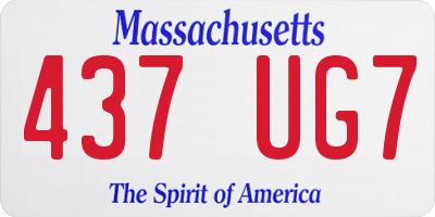 MA license plate 437UG7