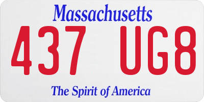 MA license plate 437UG8