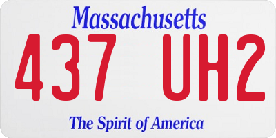 MA license plate 437UH2