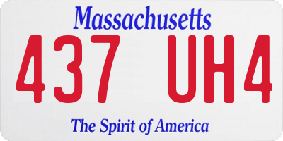 MA license plate 437UH4