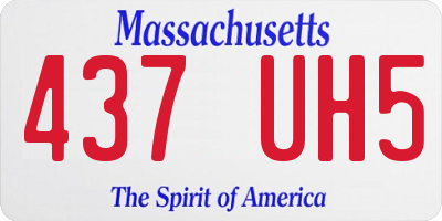 MA license plate 437UH5