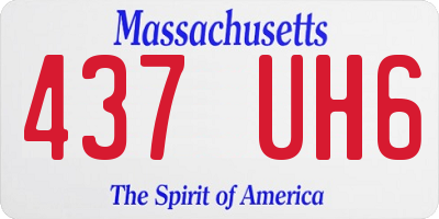 MA license plate 437UH6