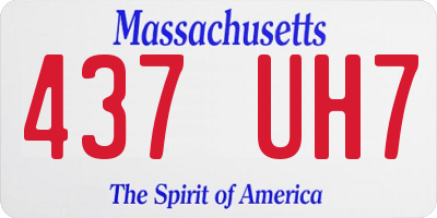 MA license plate 437UH7