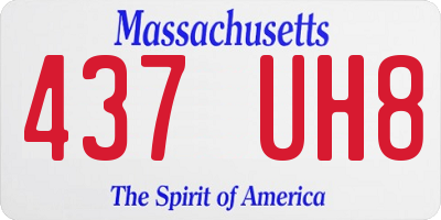 MA license plate 437UH8