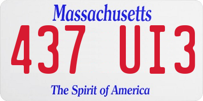 MA license plate 437UI3