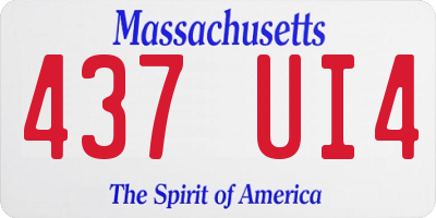 MA license plate 437UI4
