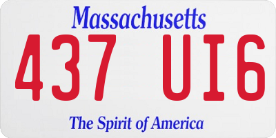 MA license plate 437UI6