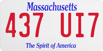 MA license plate 437UI7