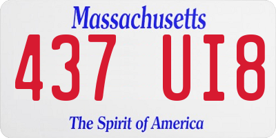 MA license plate 437UI8