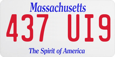 MA license plate 437UI9
