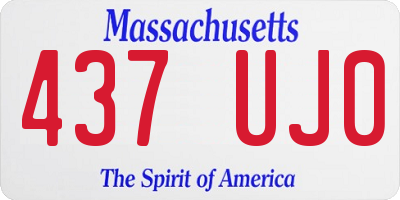 MA license plate 437UJ0